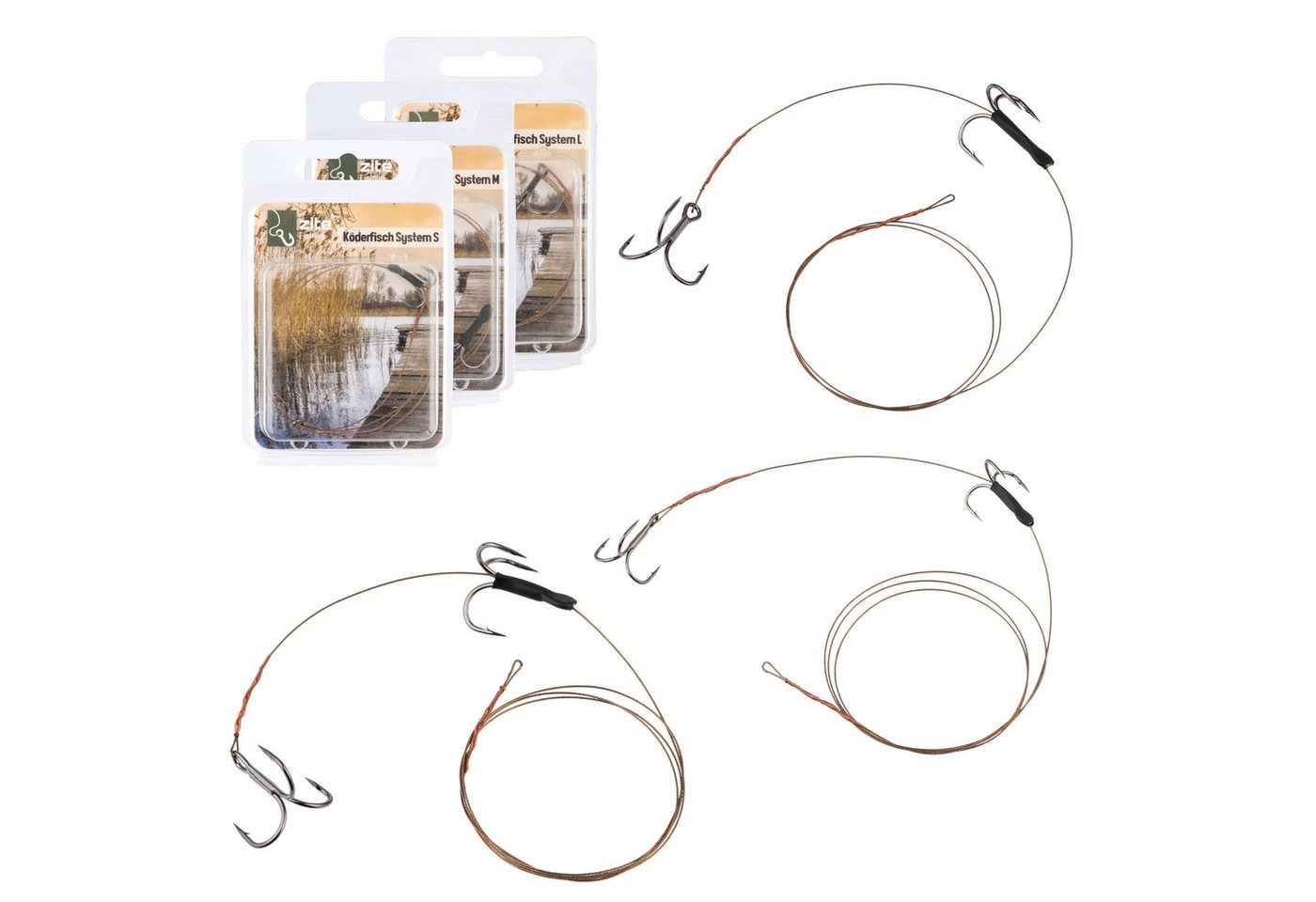Zite Drillingshaken Hecht Köderfisch-System S, M & L Set Raubfisch Fertigmontage Angeln Zite Drillingshaken Hecht Köderfisch-System S, M & L Set Raubfisch Fertigmontage Angeln von Zite