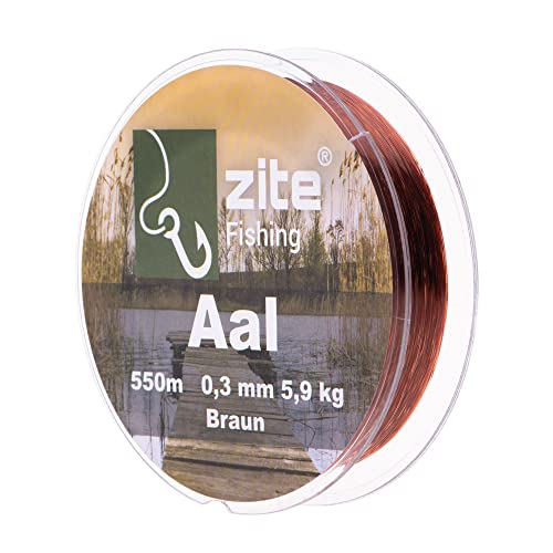 Zite Fishing Angelschnur Aal Monofil - Aalschnur Angeln Braun 0,30mm 550m - Angelsehne Aalangeln Schnur – Grundangeln & Posenangeln Zite Fishing Angelschnur Aal Monofil - Aalschnur Angeln Braun 0,30mm 550m - Angelsehne Aalangeln Schnur – Grundangeln & Posenangeln von Zite