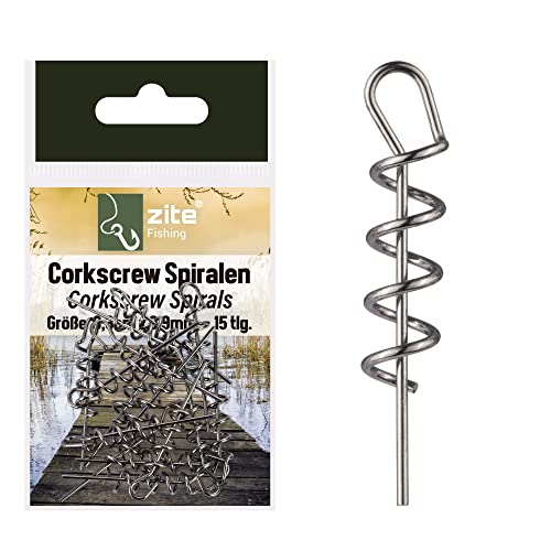 Zite Fishing Cork-Screw Spiralen 15 Stück - Hochwertige Softbait-Spiralen im Sortiment 3,3cm x 0,9mm - Ideal für Gummifisch-Angeln Zite Fishing Cork-Screw Spiralen 15 Stück - Hochwertige Softbait-Spiralen im Sortiment 3,3cm x 0,9mm - Ideal für Gummifisch-Angeln von Zite