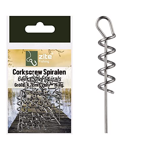Zite Fishing Cork-Screw Spiralen 15 Stück - Hochwertige Softbait-Spiralen im Sortiment 4,2cm x 1mm - Ideal für Gummifisch-Angeln Zite Fishing Cork-Screw Spiralen 15 Stück - Hochwertige Softbait-Spiralen im Sortiment 4,2cm x 1mm - Ideal für Gummifisch-Angeln von Zite