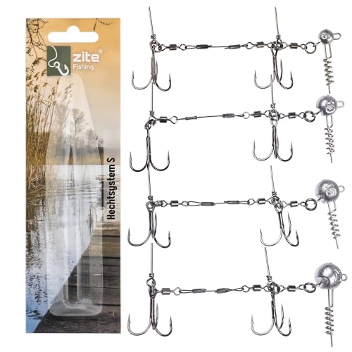 Zite Fishing Drillings-System Set S 9cm Gummifische Hecht | 4 STK Gummifischsysteme Hechtangeln | 5g/10g/15g/20g Hecht-Systeme mit Screw-in-Jighead | Fertigmontagen Raubfisch für 15-20cm Hechtköder Zite Fishing Drillings-System Set S 9cm Gummifische Hecht | 4 STK Gummifischsysteme Hechtangeln | 5g/10g/15g/20g Hecht-Systeme mit Screw-in-Jighead | Fertigmontagen Raubfisch für 15-20cm Hechtköder von Zite