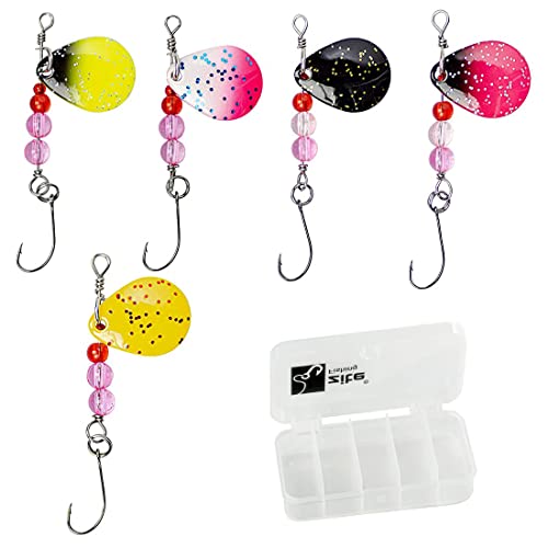 Zite Fishing Forellen-Spinner Angelköder-Set - 5 Ultra Light Spoons Rotierend 2,4g - Einzelhaken Barsch-Köder in Box Zite Fishing Forellen-Spinner Angelköder-Set - 5 Ultra Light Spoons Rotierend 2,4g - Einzelhaken Barsch-Köder in Box von Zite