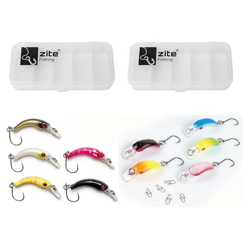 Zite Fishing Forellen-Wobbler Set - 10 Kunst-Köder Ultra Light Fischen - Angelköder 3,9cm 1,3g - Blinker- und Spoonsalternative von Zite