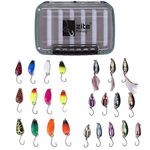 Zite Fishing Großes Forellen-Spoon-Sortiment - 24 Top Fängige UL Forellen-Blinker und praktische Köderbox im Set Zite Fishing Großes Forellen-Spoon-Sortiment - 24 Top Fängige UL Forellen-Blinker und praktische Köderbox im Set von Zite