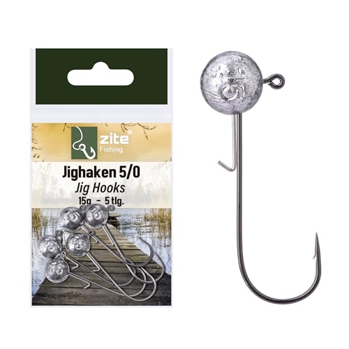 Zite Fishing Jigkopf-Sortiment 5/0 Verschiedenen Gewichte 5-25 g für Barsch bis Hecht Raubfischangeln (20, Gramm) von Zite