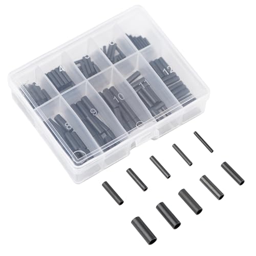Zite Fishing Klemmhülsen-Sortiment 10 Größen 150 Stück Schwarz | Quetsch-Hülsen Angeln Verschiedene Größen in Box | Vorfachmaterial Raubfisch-Angeln Zite Fishing Klemmhülsen-Sortiment 10 Größen 150 Stück Schwarz | Quetsch-Hülsen Angeln Verschiedene Größen in Box | Vorfachmaterial Raubfisch-Angeln von Zite