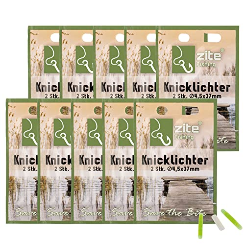 Zite Fishing Knicklichter Nacht-Angeln 20 STK/Bissanzeiger & Bissmelder Hilfe für Angler/Lange Leuchtdauer & Standard Maß 4,5x37mm Zite Fishing Knicklichter Nacht-Angeln 20 STK/Bissanzeiger & Bissmelder Hilfe für Angler/Lange Leuchtdauer & Standard Maß 4,5x37mm von Zite