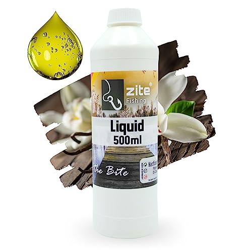 Zite Fishing Liquid Karpfen-Lockstoff 500ml - Naturreines Konzentrat, Universell Verwendbar, Hoher Aminosäureanteil - Ideal für Boilies, Futterkorb & Feederfischen (Vanille) von Zite