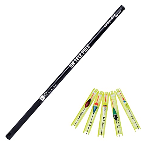 Zite Fishing Stipprute 8m Composite Carbon Stippe Teleskop-Rute - Auch als Geocaching-Angel Einsetzbar + 5 Stück Fertigangel Set 0,5-2g Zite Fishing Stipprute 8m Composite Carbon Stippe Teleskop-Rute - Auch als Geocaching-Angel Einsetzbar + 5 Stück Fertigangel Set 0,5-2g von Zite