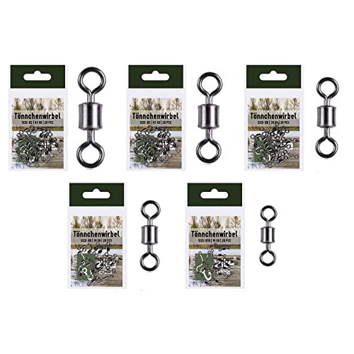 Zite Fishing Tönnchenwirbel Set 100 STK - Angelwirbel als Schnurverbinder mit hoher Tragkraft – Verbindungswirbel Hauptschnur & Vorfach Zite Fishing Tönnchenwirbel Set 100 STK - Angelwirbel als Schnurverbinder mit hoher Tragkraft – Verbindungswirbel Hauptschnur & Vorfach von Zite