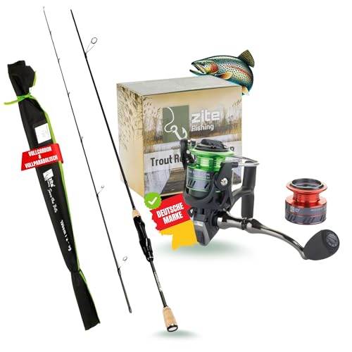 Zite Fishing UL Forellen-Rute 190cm 2-5g | Trout-Spoon Angel-Rute | Spinnrute Ultra Light mit Korkgriff für Forellen & Barsch Angeln (Rute mit Rolle) Zite Fishing UL Forellen-Rute 190cm 2-5g | Trout-Spoon Angel-Rute | Spinnrute Ultra Light mit Korkgriff für Forellen & Barsch Angeln (Rute mit Rolle) von Zite