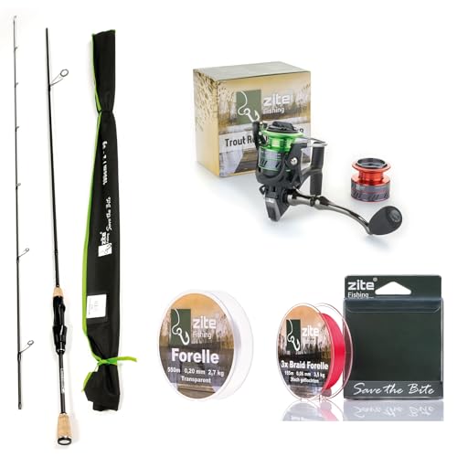 Zite Fishing UL Rute Forellen-Angeln 3-6g | 210cm Trout Spoon Forellen-Rute Spinnrute Carbon | Ultralight Rute mit hochwertigem Korkgriff (Rute mit Rolle und 2X Schnur) Zite Fishing UL Rute Forellen-Angeln 3-6g | 210cm Trout Spoon Forellen-Rute Spinnrute Carbon | Ultralight Rute mit hochwertigem Korkgriff (Rute mit Rolle und 2X Schnur) von Zite