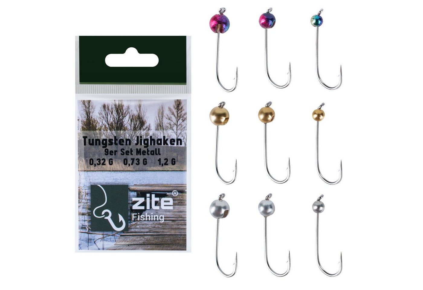 Zite Jighaken Metallic 9 Stück - Tungstenperlen auf Forellenhaken 0,3-1,2g UL Angeln Zite Jighaken Metallic 9 Stück - Tungstenperlen auf Forellenhaken 0,3-1,2g UL Angeln von Zite