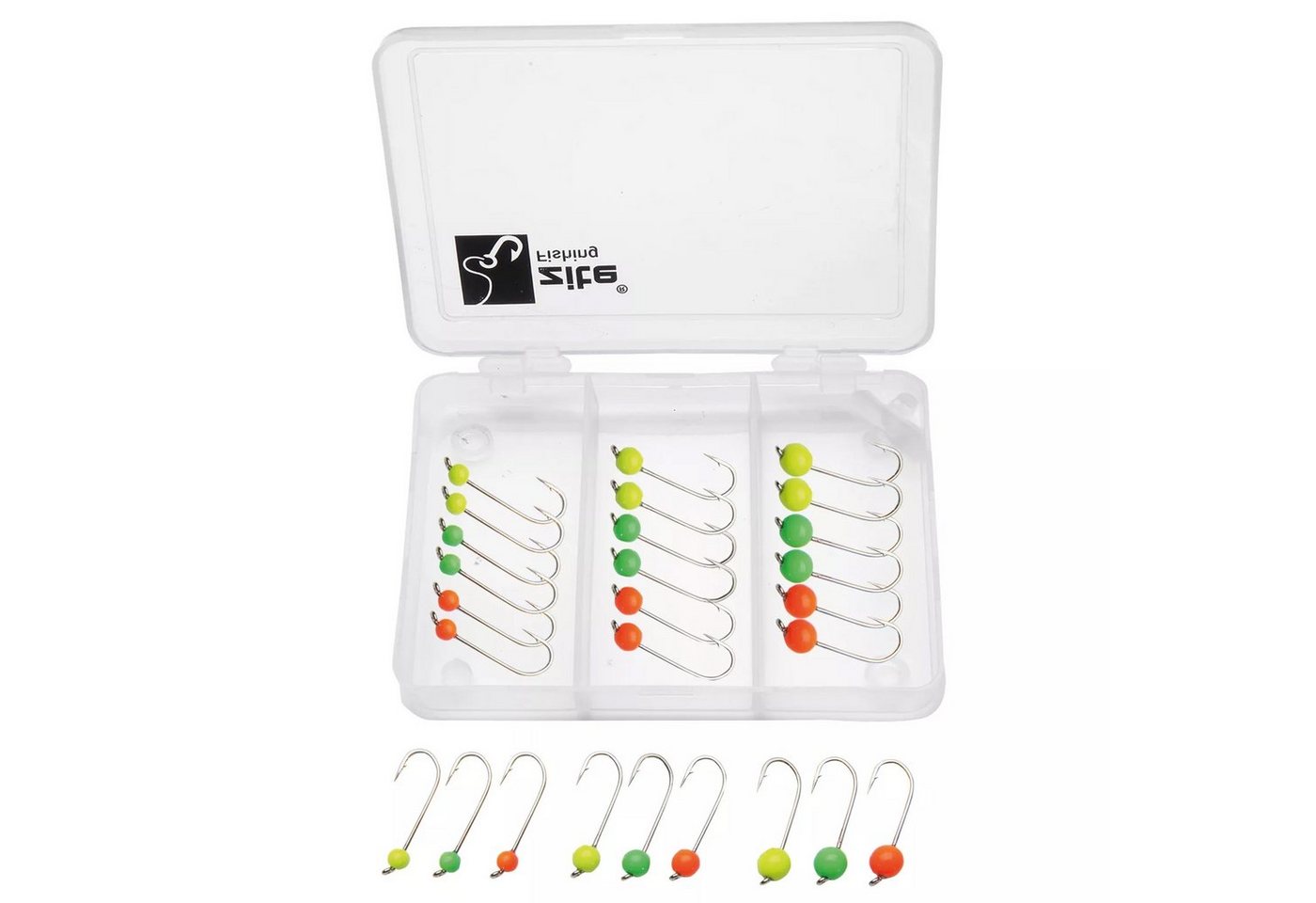 Zite Jighaken Neon Tungsten Micro Jigheads 0,3-1,2g Neon im Set 27 Stück Zite Jighaken Neon Tungsten Micro Jigheads 0,3-1,2g Neon im Set 27 Stück von Zite