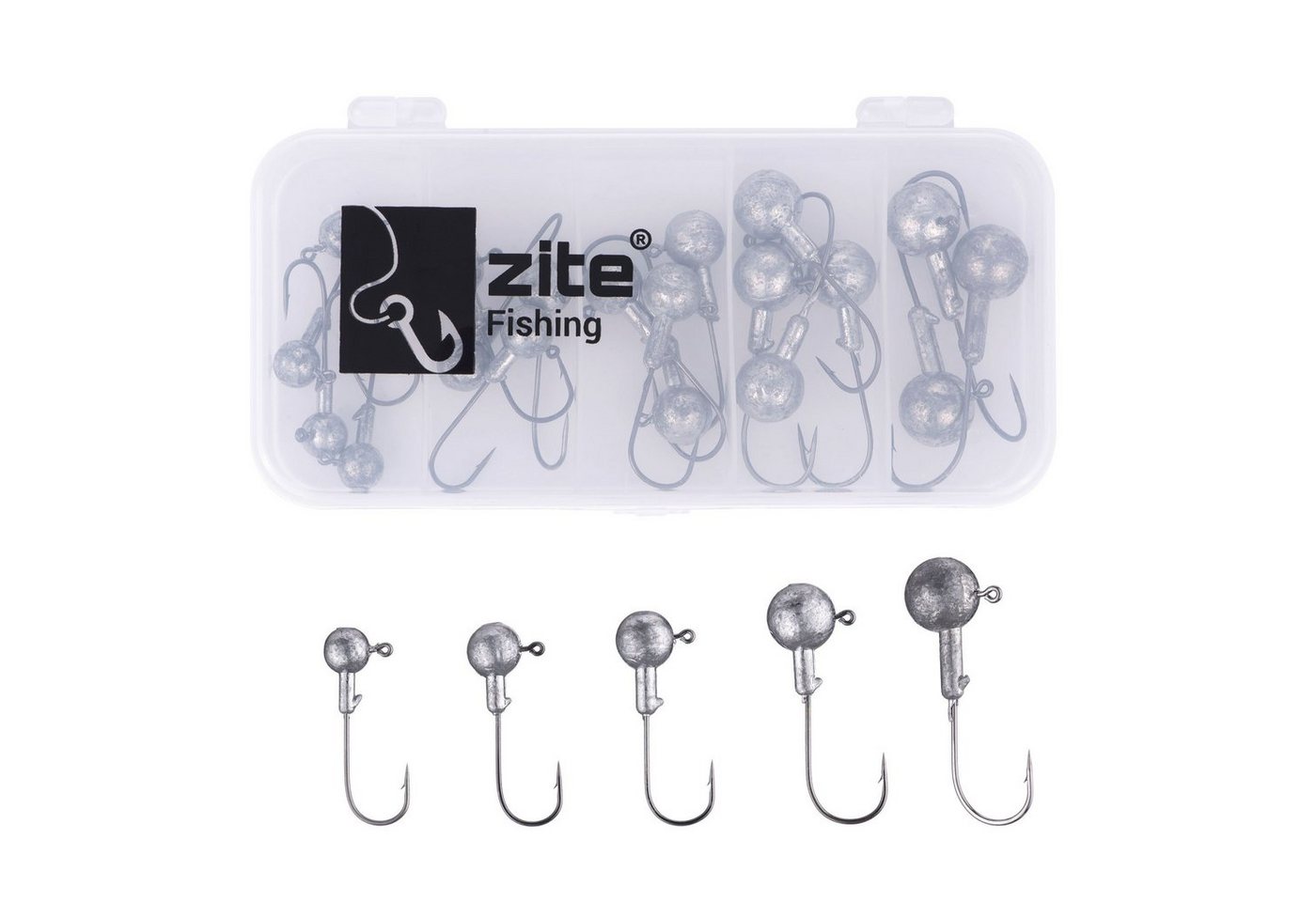 Zite Jighaken Sortiment Light 24 Stück in Box - 3,5-14g - Jigheads für Gummifische Zite Jighaken Sortiment Light 24 Stück in Box - 3,5-14g - Jigheads für Gummifische von Zite