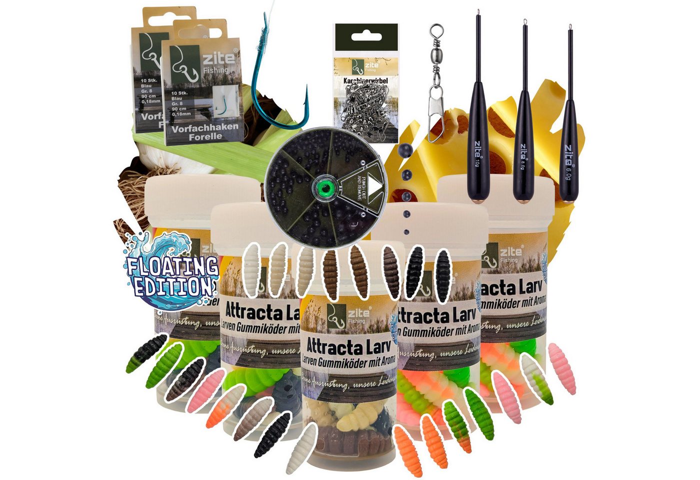 Zite Kunstköder Attracta Larv Passiv Starter Set Larven Gummiköder Forelle Jighaken Zite Kunstköder Attracta Larv Passiv Starter Set Larven Gummiköder Forelle Jighaken von Zite