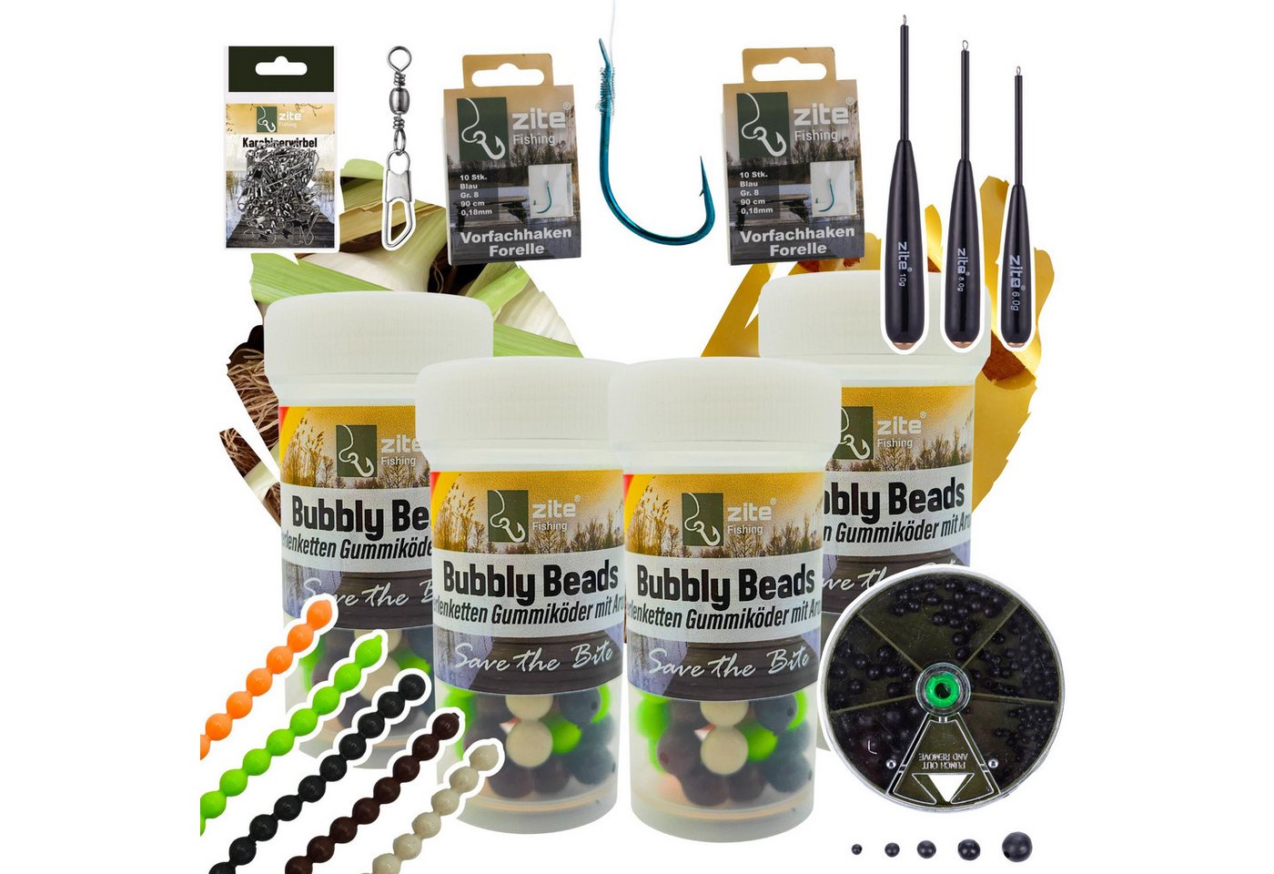 Zite Kunstköder Bubbly Beads Starter Set - 240 Lachsei-Imitate + Zubehör Passiv-Angeln Zite Kunstköder Bubbly Beads Starter Set - 240 Lachsei-Imitate + Zubehör Passiv-Angeln von Zite