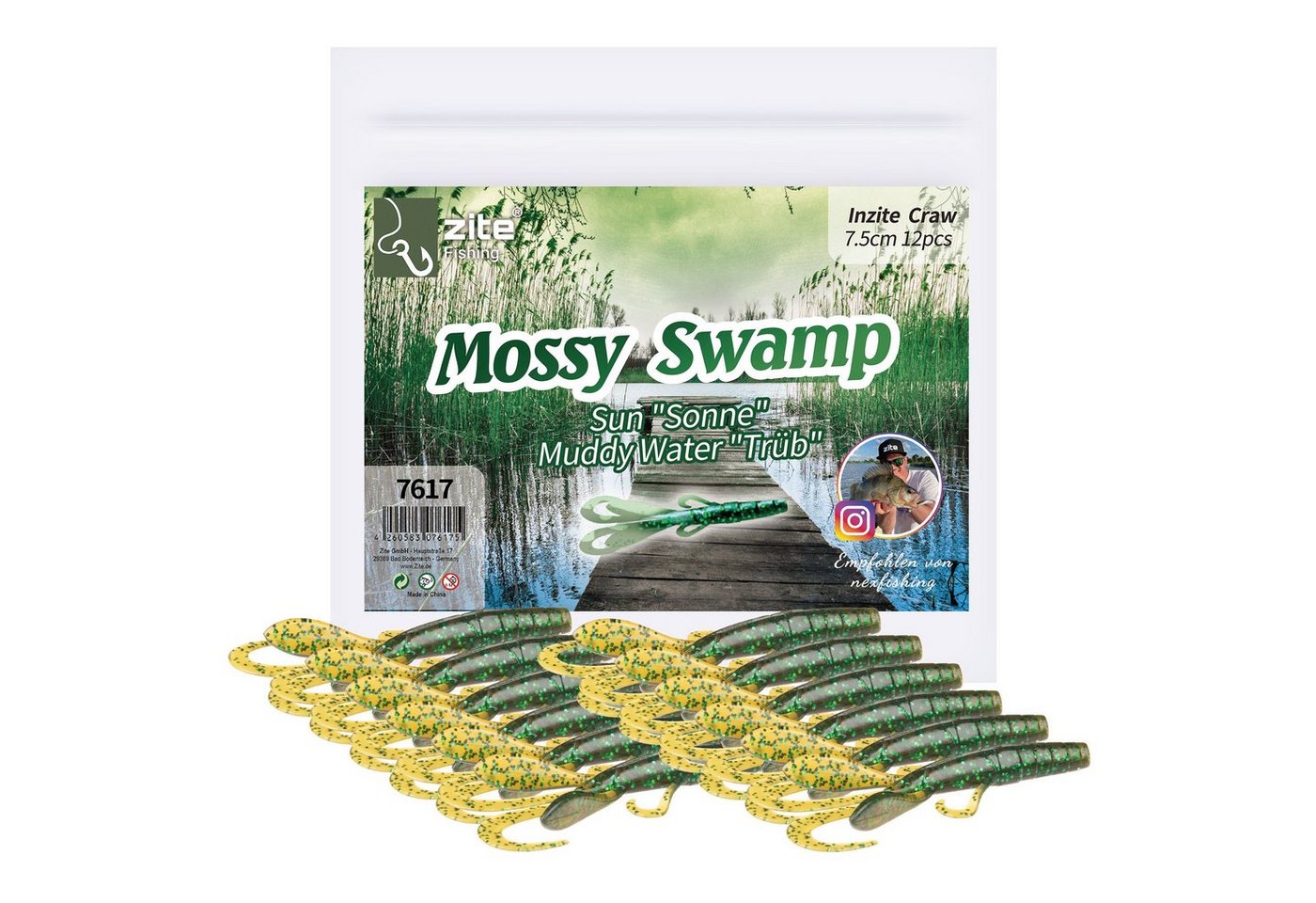 Zite Kunstköder Creature Bait Gummiköder 12 Stk Inzite Craw 7,5cm Mossy Swamp Zite Kunstköder Creature Bait Gummiköder 12 Stk Inzite Craw 7,5cm Mossy Swamp von Zite