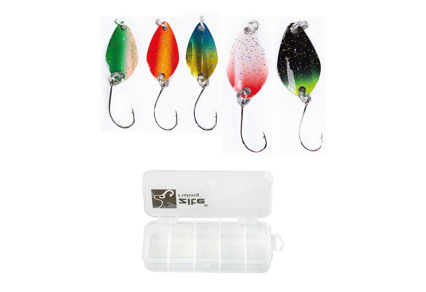 Zite Kunstköder Mini Forellen-Spoon Set - 12-teiliges Kunstköder-Set 1-2 - 2g Zite Kunstköder Mini Forellen-Spoon Set - 12-teiliges Kunstköder-Set 1-2 - 2g von Zite