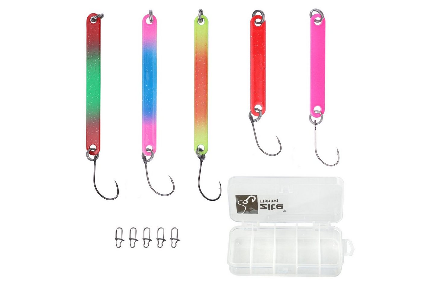 Zite Kunstköder UV-Aktive Forellen-Köder Set 4-6 cm - 5 Stück Angelsticks in Box Zite Kunstköder UV-Aktive Forellen-Köder Set 4-6 cm - 5 Stück Angelsticks in Box von Zite