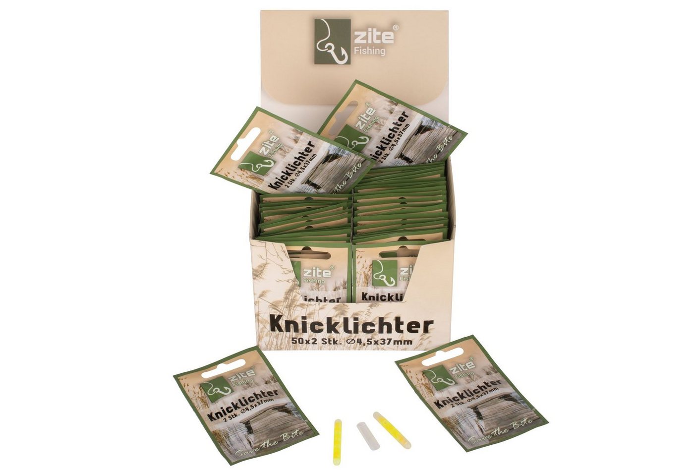 Zite Montagezubehör Knicklichter Set für Nachtangeln, 100 Stück, 4,5x37mm von Zite