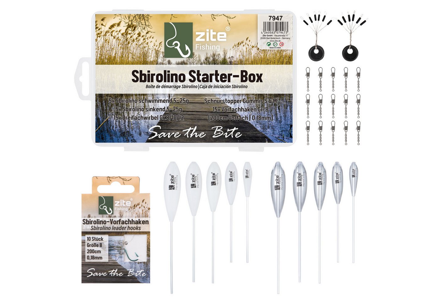 Zite Sbirolino Starterbox Halbsinkend & Schwimmend mit Vorfachhaken, Wirbel & mehr Zite Sbirolino Starterbox Halbsinkend & Schwimmend mit Vorfachhaken, Wirbel & mehr von Zite