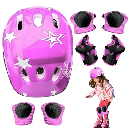 Knee Pad - Kids Hat and Knee Pad Set | Protective Gear Set for Inline Roller Skating Skateboarding Scooter | Helmet Knee Elbow & Wrist Pad Set for Children Shock Resistant Skating Knee Pads von Ziurmut