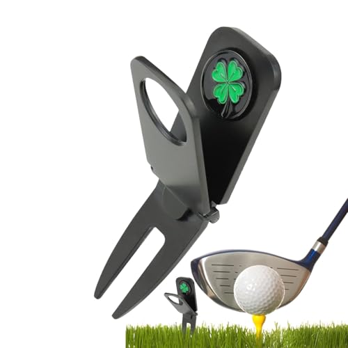 Ziurmut Golf-Divot-Werkzeug – Divot-Reparaturwerkzeug | Multifunktionales Golfplatz-Werkzeug | Golf-, Faltbarer magnetischer Pop-up-Knopf aus Metall für Golfer, Outdoor-Golf-Reparaturwerk von Ziurmut