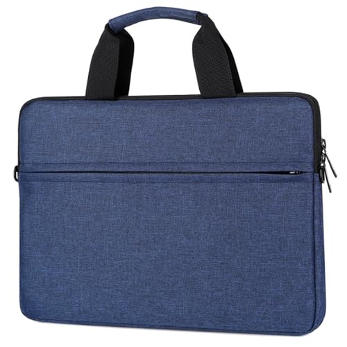 Schlanke Laptop-Hülle mit Schultergurt, schützende Oxford-Tragetasche für 13/14/15 Zoll Notebooks, Schutztasche, blau von Zktfyshk