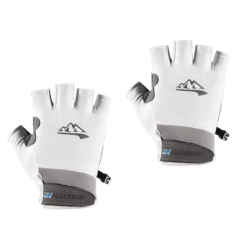 Zkydhbd Halbfinger-Handschuh für Outdoor-Sport, atmungsaktiv, fingerlos, schnelltrocknend, hochelastisch, Angelhandschuh von Zkydhbd