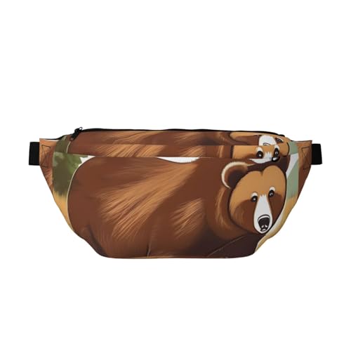 Brown Bear Walking Crossbody Hüfttasche. Großes Fassungsvermögen, wasserdicht und staubdicht, sicherer Reißverschluss, geeignet für Reisen und Outdoor-Aktivitäten., Siehe Abbildung, Einheitsgröße, von Zltegako