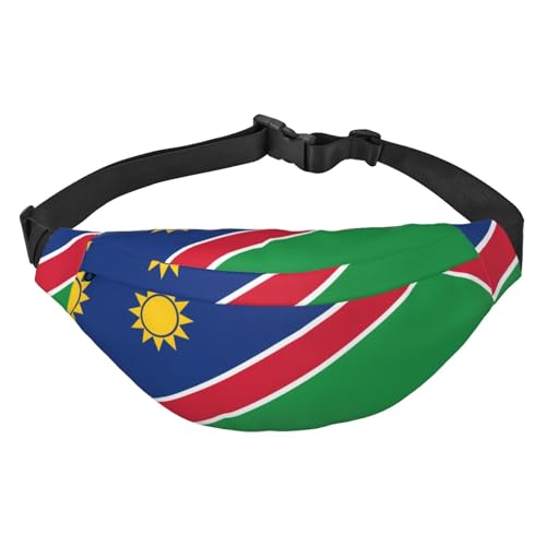 Hüfttasche mit Flagge von Namibia, wasserabweisend, Laufgürteltasche für Damen, mit vielseitigen Trageoptionen, praktisches Kopfhörerloch, ideal für Reisen und Workout, Crossbody-Bauchtasche für Damen von Zltegako