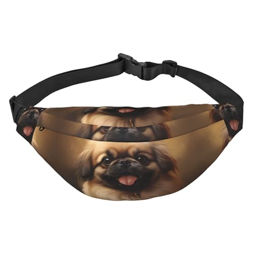 Pekinese Gürteltasche für Hunde, wasserabweisend, für Damen mit vielseitigen Trageoptionen, praktisches Kopfhörerloch, ideal für Reisen und Workout, Crossbody-Bauchtasche für Damen und Herren, Siehe von Zltegako