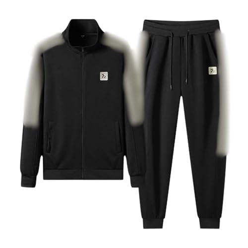 Herren Baumwolle Zweiteiler Jogginganzug Y2K Freizeitanzug Herren Sportbekleidung Kordelzug Casual Sweatshirt Freizeit Sport Laufanzug Kapuzenpulli Trainings-Anzug Sweatshirt von Znifnisy