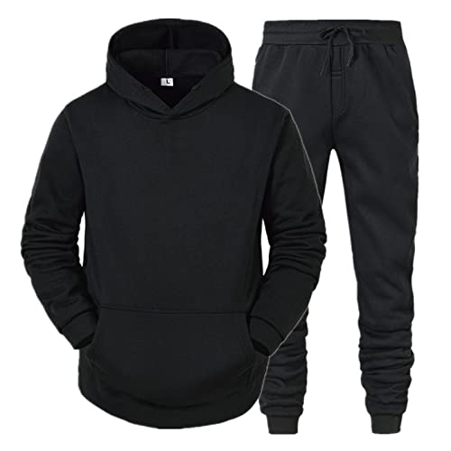 Herren Freizeit Sport Laufanzug 2 Teilig Trainings-Anzug Jogginganzug Sweatshirt Zweiteiler Freizeitanzug Herren Sportbekleidung Kordelzug Casual Sweatshirt Jogging-Hose Kapuzenpulli Jacke Hausanzug von Znifnisy