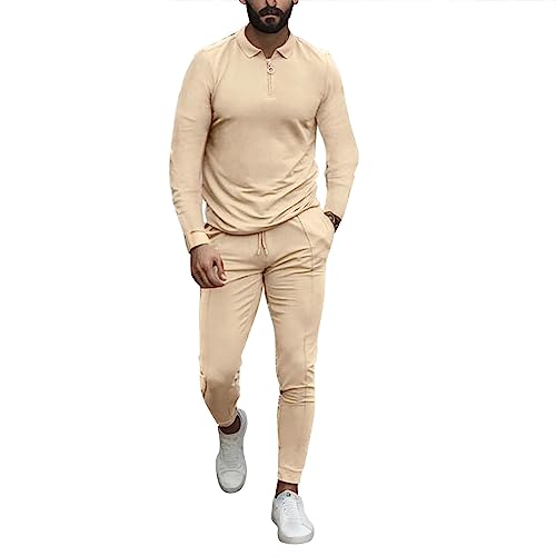 Herren Polohemden Zweiteiler Jogginganzug Freizeitanzug Herren Sportbekleidung Kordelzug Casual Sweatshirt Freizeit Sport Laufanzug Kapuzenpulli Trainings-Anzug Sweatshirt Sweatshirt von Znifnisy