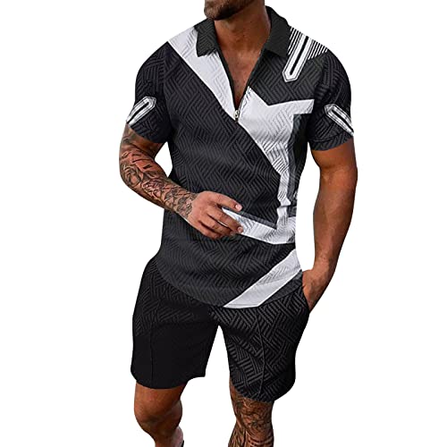 Jogginganzug Herren Set Einfarbig Pullover Sporthosen Anzug Freizeitanzug Strand Zweiteiler Hawaii Kleidung Jogginganzug Zweiteiliges Herren Outfit von Znifnisy