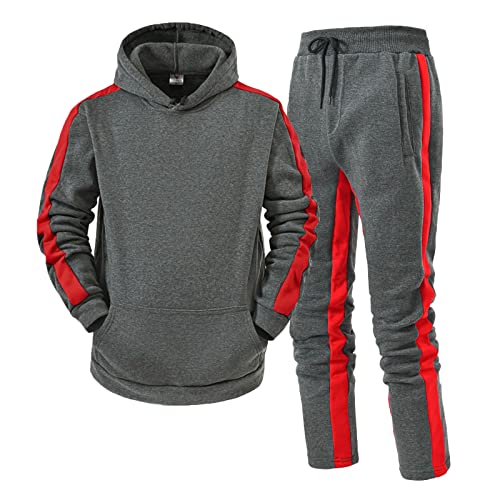 Znifnisy 2 Teilig Männer Trainings-Anzug Jogginganzug Sweatshirt Freizeitanzug Herren Sportbekleidung Kordelzug Casual Sweatshirt Jogging-Hose Kapuzenpulli Jacke Hausanzug von Znifnisy