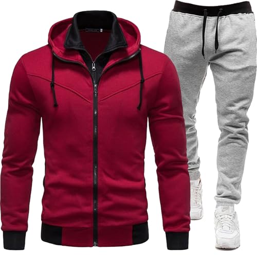 Znifnisy Einfarbig Jogginganzug Herren Zip Sportanzug Sweat Suit Sportbekleidung Langärmlig Schnell Trocknend Lounge Wear Gym Trainingsanzug Casual Jogginganzug Top und Hosen Sets von Znifnisy