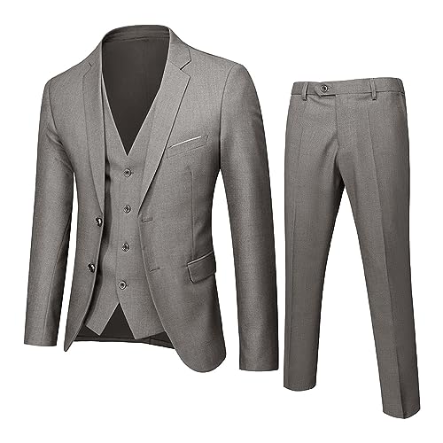 Znifnisy Herren Anzug 3 Teilig Slim Fit Herrenanzug Hochzeit Anzüge Herren Modern Sakko für Business Herren Full Zip Laufjacke und HoseAnzug von Znifnisy