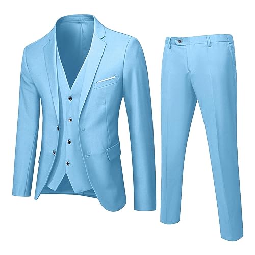 Znifnisy Herren Anzug 3 Teilig Slim Fit Herrenanzug Hochzeit Anzüge Herren Modern Sakko für Business Herren Full Zip Laufjacke und HoseAnzug von Znifnisy