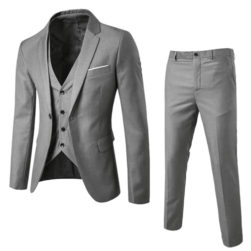 Znifnisy Herren Anzug Hochzeit AnzüGe 3 Teilig Slim Fit Herrenanzug Hochzeit Anzüge Herren Modern Sakko für Business Herren Full Zip Laufjacke und HoseAnzug von Znifnisy