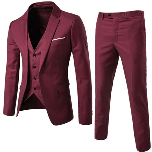 Znifnisy Herren Fit Anzug 3 Teilig Slim Herrenanzug Hochzeit Anzüge Herren Modern Sakko für Business ische Blazer Weste Hosen Set von Znifnisy