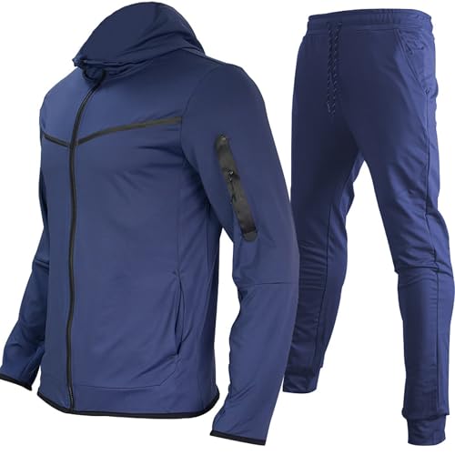 Znifnisy Jogginganzug Herren Zip Sportanzug Sweat Suit Sportbekleidung Langärmlig Schnell Trocknend Lounge Wear Gym Trainingsanzug Casual Jogginganzug Top und Hosen Sets von Znifnisy