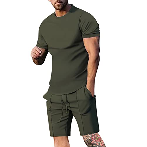 Znifnisy Sommer Trainingsanzug Herren Einfarbig Blood Drucken Kostüme Sportanzug Lose Kleidung Hawaii Outfit Trainingsanzug Sommer Outfit Herren 2 Teiler von Znifnisy