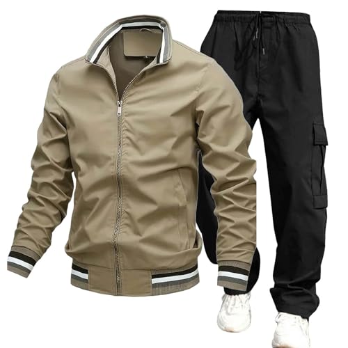 Znifnisy Zip Jogginganzug Herren Sportanzug Sweat Suit Leichte Sportbekleidung Langärmlig Schnell Trocknend Lounge Wear Gym Trainingsanzug Top und Hosen Sets von Znifnisy