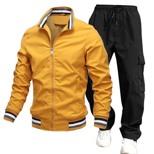 Znifnisy Zip Jogginganzug Herren Sportanzug Sweat Suit Leichte Sportbekleidung Langärmlig Schnell Trocknend Lounge Wear Gym Trainingsanzug Top und Hosen Sets von Znifnisy