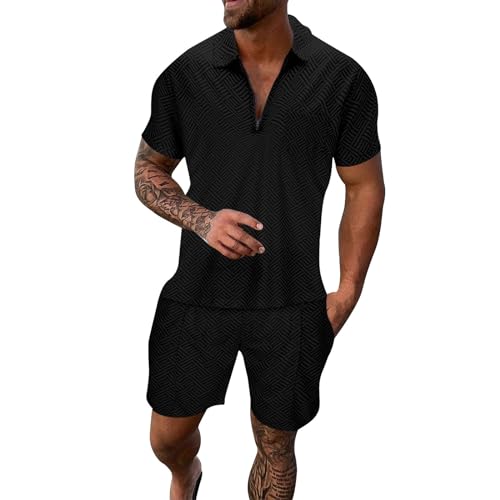 Znifnisy Zweiteiliges Herren Outfit Kurzarm 2 Teiler Herren Sommer Jogginganzug Teenager Strandanzug Sport Anzug Trainingsanzug Sommer Outfit Herren von Znifnisy