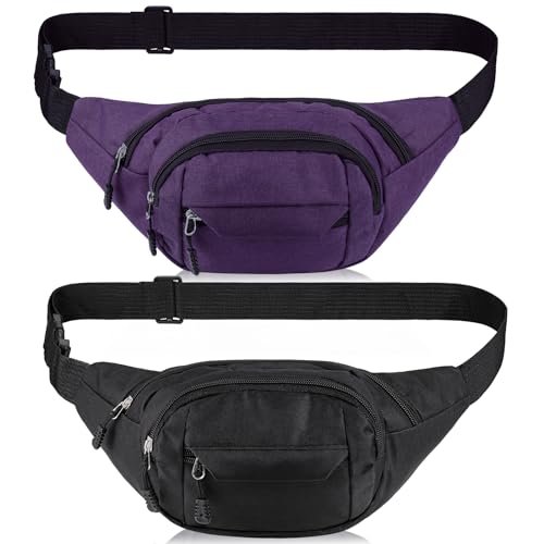 Zocipro 2 Stück Gürteltasche Damen und Herren, Bauchtasche Outdoor Sport Wasserdicht mit Verstellbarer Gurt, Stylische Gürteltasche zum Umhängen, Schwarz+Lila Zocipro 2 Stück Gürteltasche Damen und Herren, Bauchtasche Outdoor Sport Wasserdicht mit Verstellbarer Gurt, Stylische Gürteltasche zum Umhängen, Schwarz+Lila von Zocipro