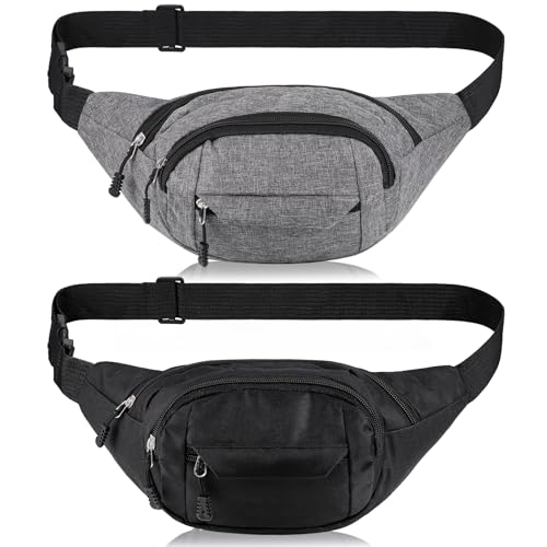 Zocipro 2 Stück Gürteltasche Damen und Herren, Bauchtasche Outdoor Sport Wasserdicht mit Verstellbarer Gurt, Stylische Gürteltasche zum Umhängen, Schwarz + Grau Zocipro 2 Stück Gürteltasche Damen und Herren, Bauchtasche Outdoor Sport Wasserdicht mit Verstellbarer Gurt, Stylische Gürteltasche zum Umhängen, Schwarz + Grau von Zocipro